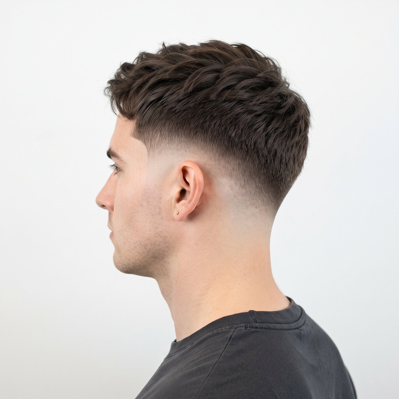 Corte de pelo masculino con degradado bajo realizado en Corte Studio 537, A Coruña